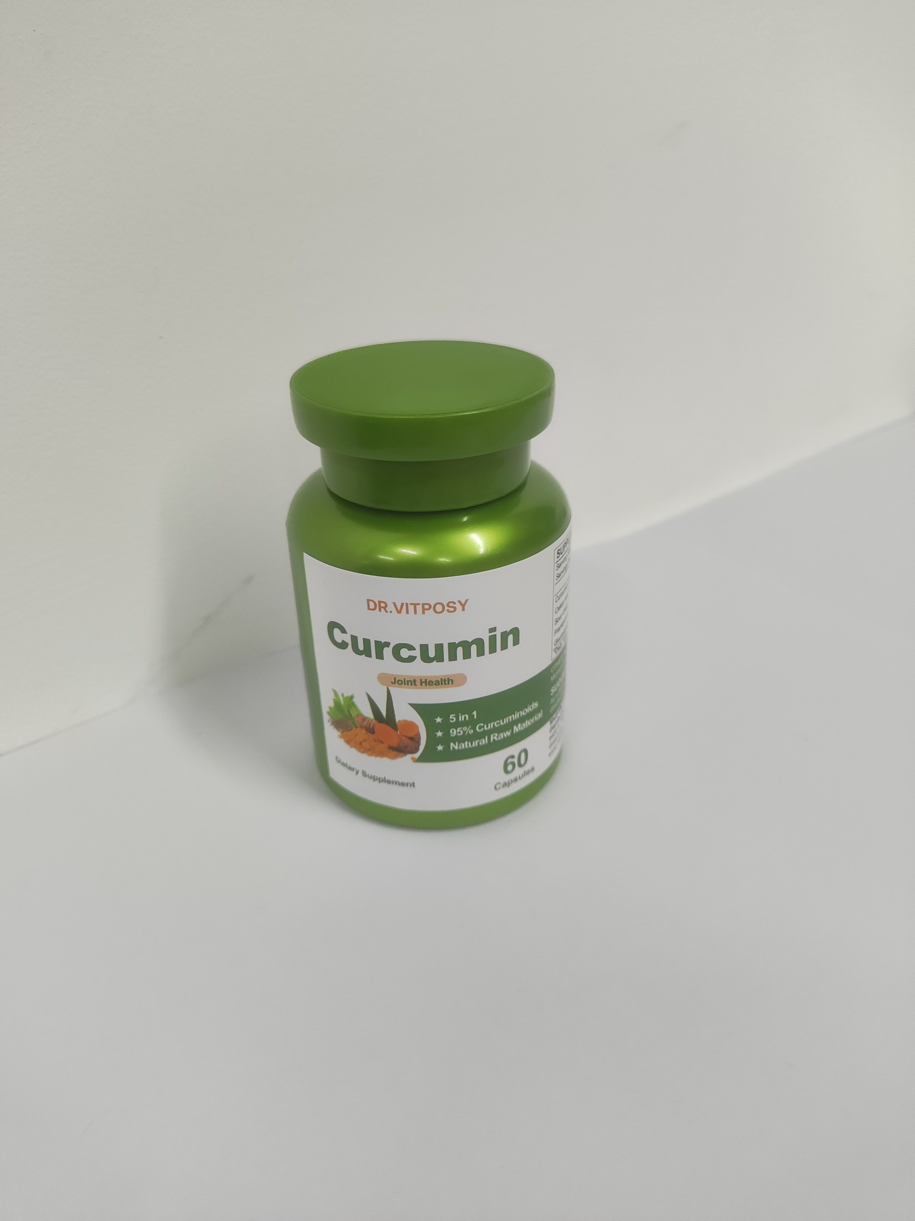 DR.VITPOSY Curcumin Turmeric Complex 95% Curcuminoids, Dietary and nutritional supplements for Joint Health, Antioxidant, Immunity Support - 60 Capsules