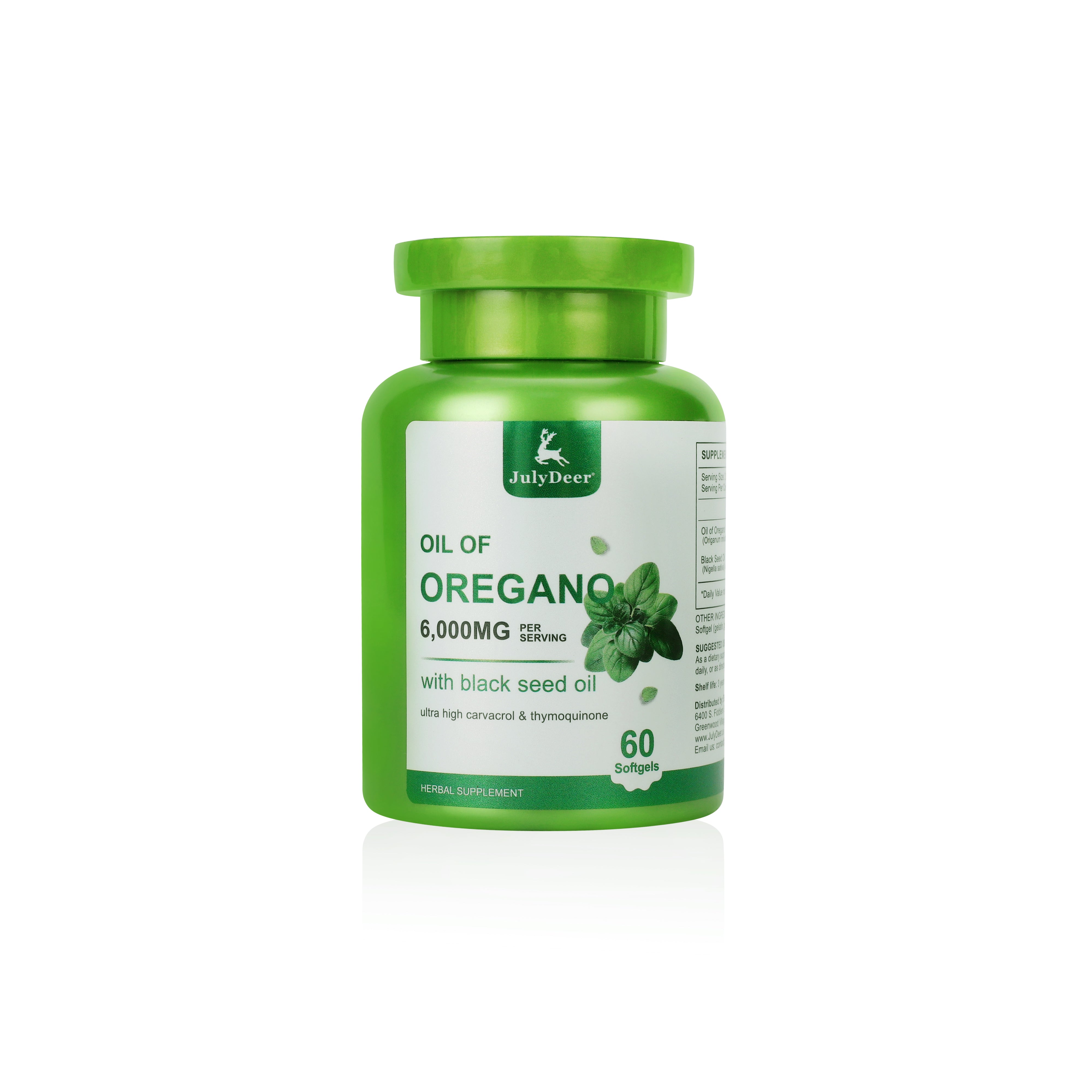 Oil of Oregano with Black Seed Oil, 2 in 1 Vegan Oregano Oil Supplement Nature with Live High Concentrated Carvacrol & Thymoquinone for Antioxidant & Immune Support, Non-GMO, 60 Softgels