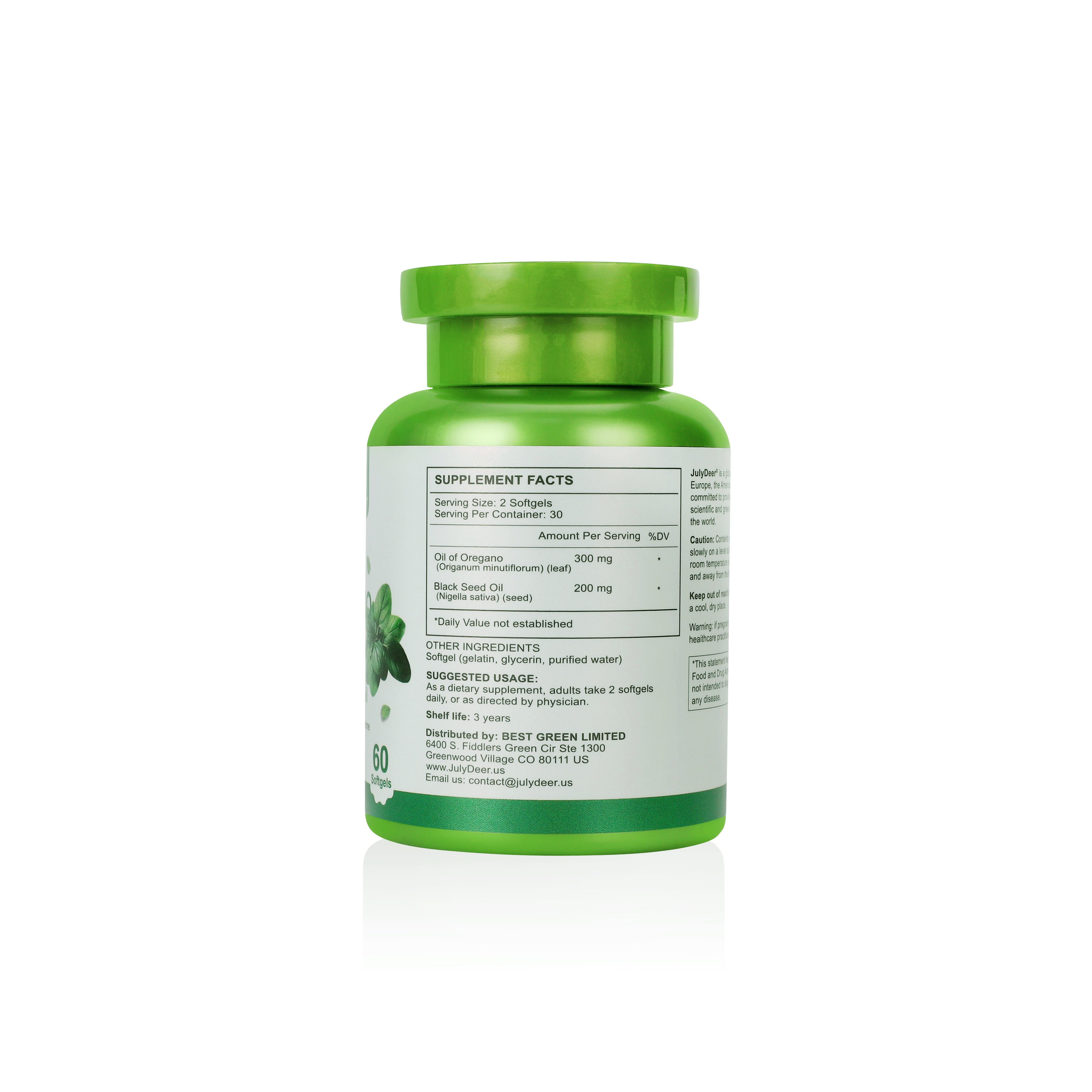 Oil of Oregano with Black Seed Oil, 2 in 1 Vegan Oregano Oil Supplement Nature with Live High Concentrated Carvacrol & Thymoquinone for Antioxidant & Immune Support, Non-GMO, 60 Softgels