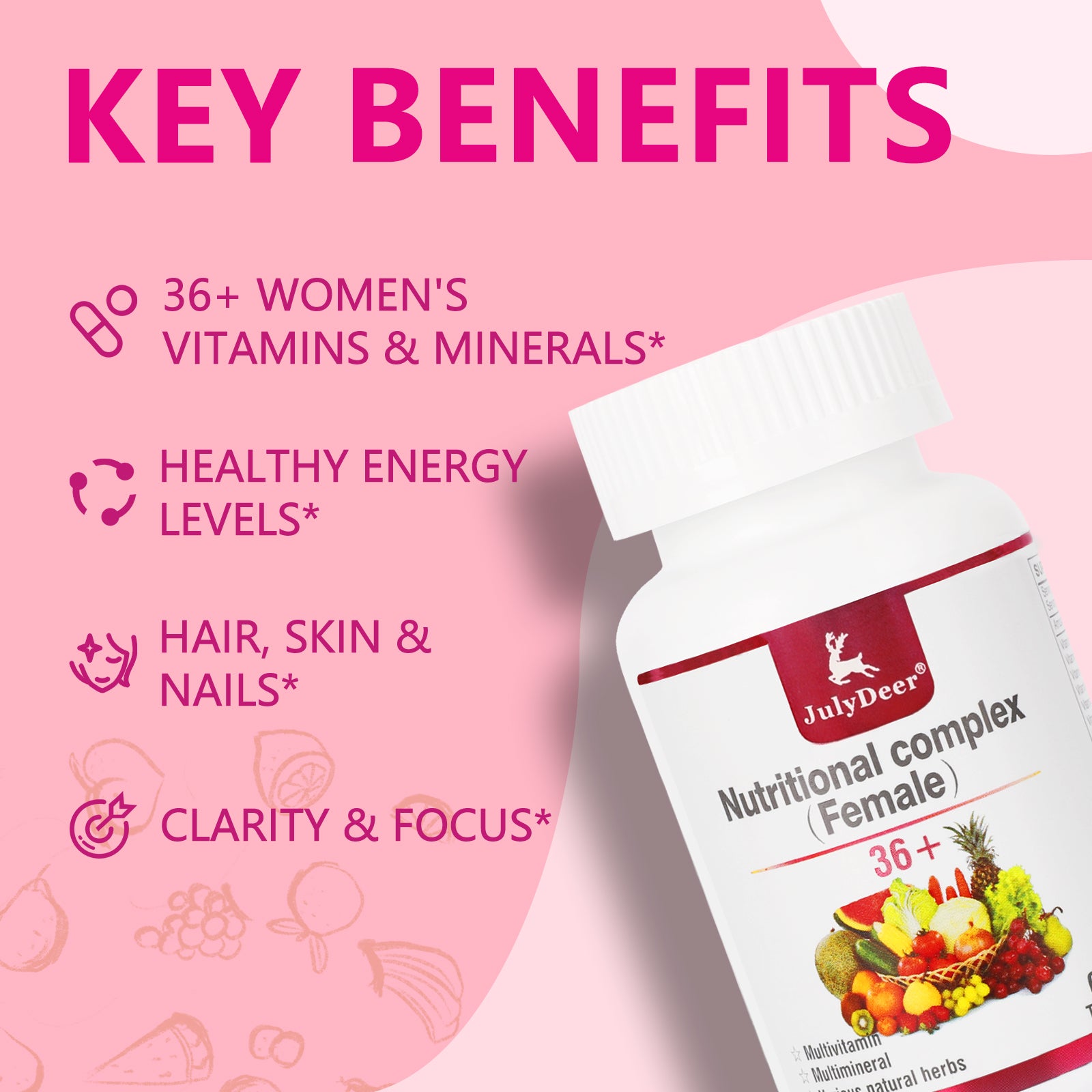 One Daily Multivitamin for Women - Complete Multimineral & Multivitamin with Vitamin A, C, D, E and B-Complex, Zinc & More Vitamins for Immunity, Energy, Hair, Skin & Nails - 60 Tablets