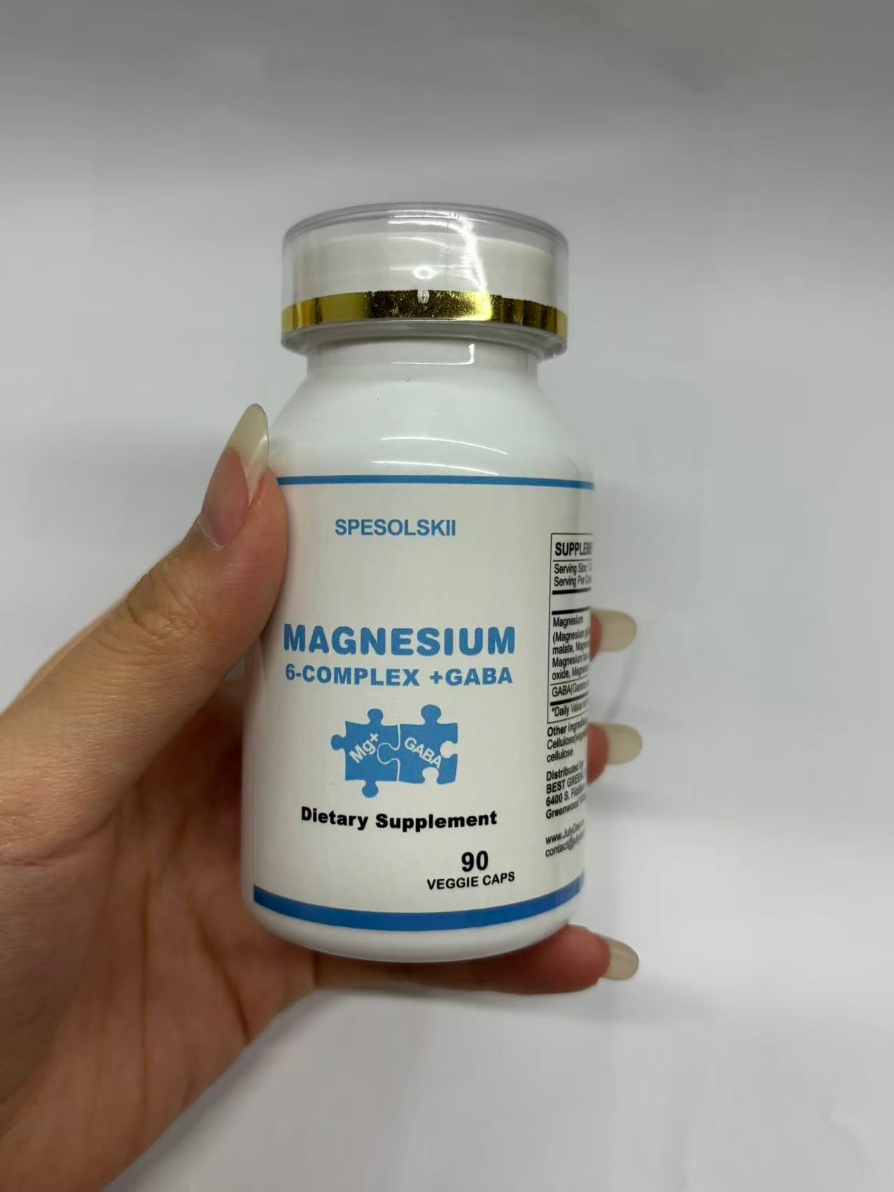 SPESOLSKII Magnesium 6-Complex 350 Mg, Magnesium Mineral Supplements 90 Capsules