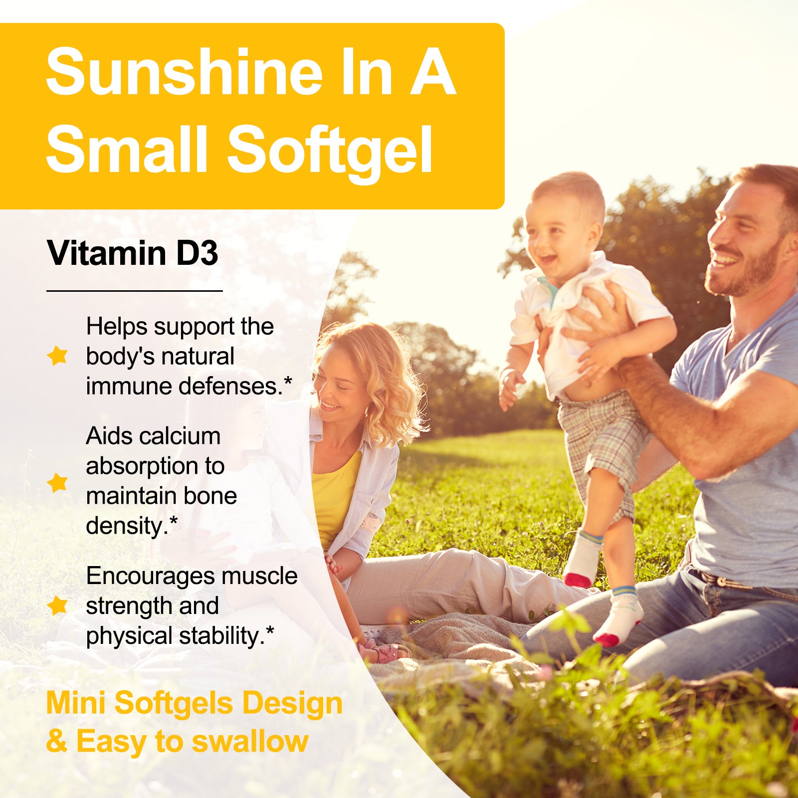 Vitamin D3 2000 IU (50 mcg) 180 Softgels | Supports Immune Health, Calcium Absorption & Bone Strength | Essential for Healthy Bones, Non-GMO, No-Gluten, 1 Serving Per Day for Daily Health